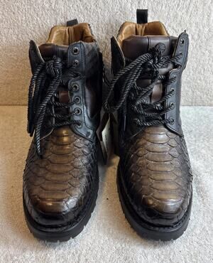Cuadra Men Brown/Black Python Ankle Boot Size 8 EE 31296
